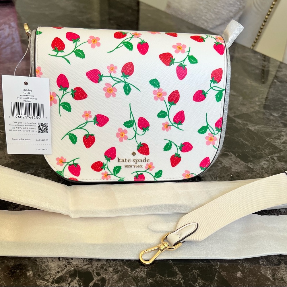 NWT Kate spade saddle bag strawberry vine